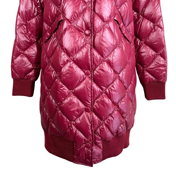 NWOT Jijil Quilted Down Puffer Coat • Burgundy • Size IT 42 / US 6 - Picture 3 of 8